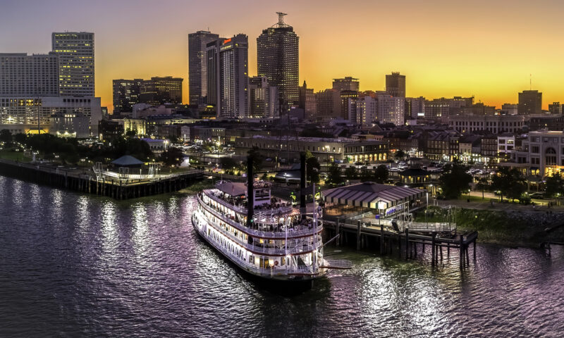 City of New Orleans at sunset