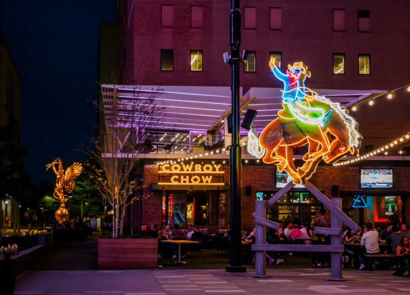 Dallas, Texas Discovery District in downtown Dallas at night